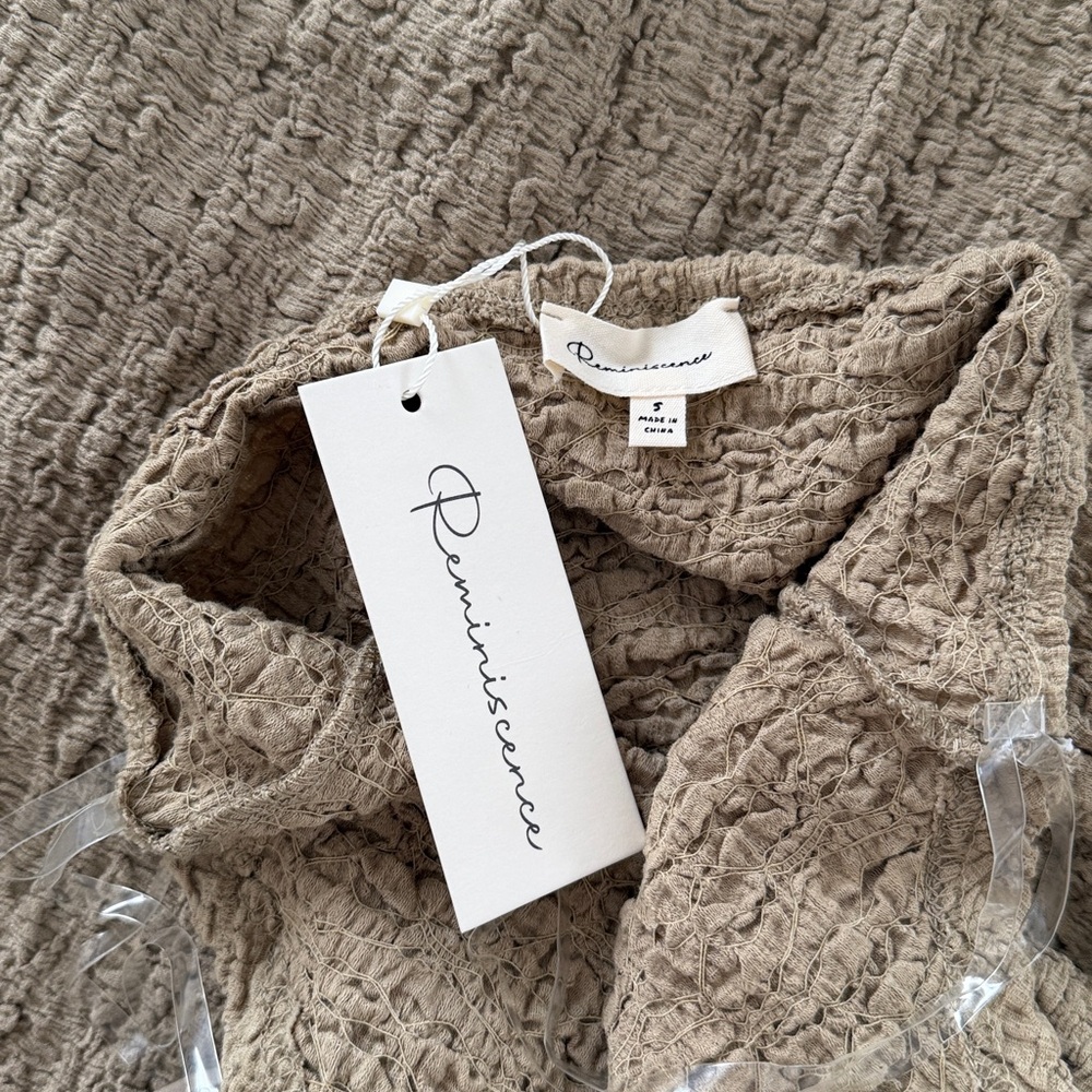 Neutral Taupe Textured Skirt Set by Reformation - Picture 3 of 3